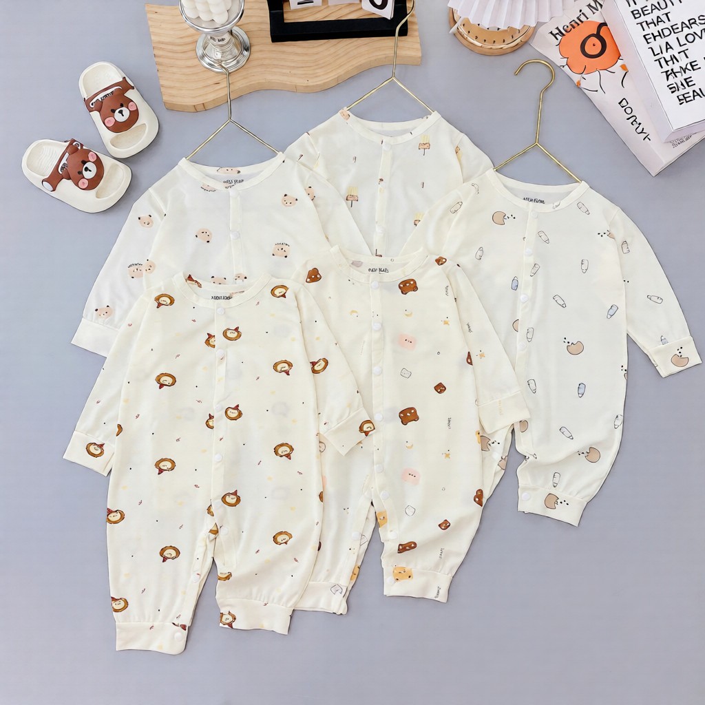 [Peinn] [Body dài] Combo 3 - Combo 5 Body dài tay, chất PETIT siêu mềm, mát cho bé sơ sinh size 0-9 tháng