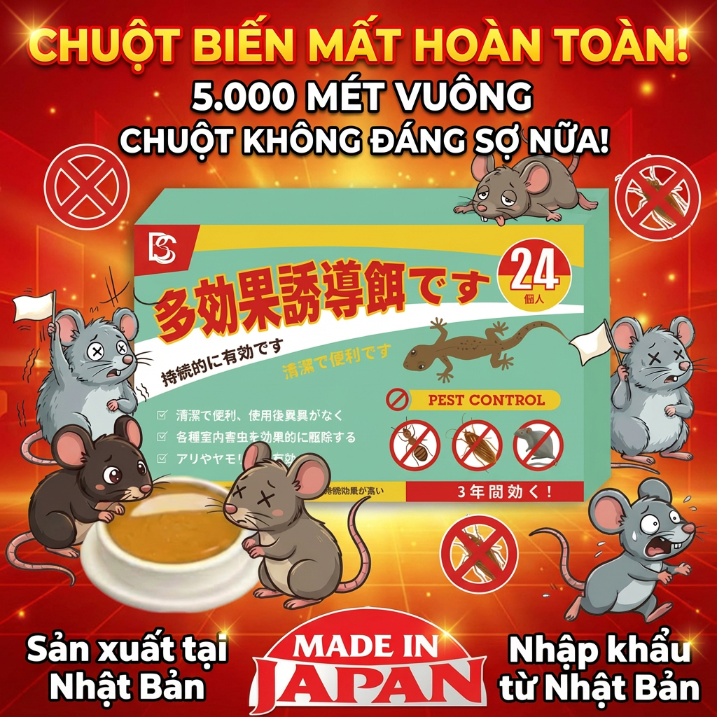 Nhập khẩu từ Nhật Bản BS Mồi diệt chuột Thuốc diệt chuột Một viên diệt chuột, cả nhà không còn chuột