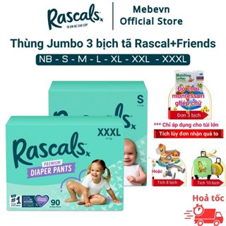  Thùng Jumbo 3 bỉm rascal friend tã rascal and friend NewZealand tã rascal and friends chính hãng 