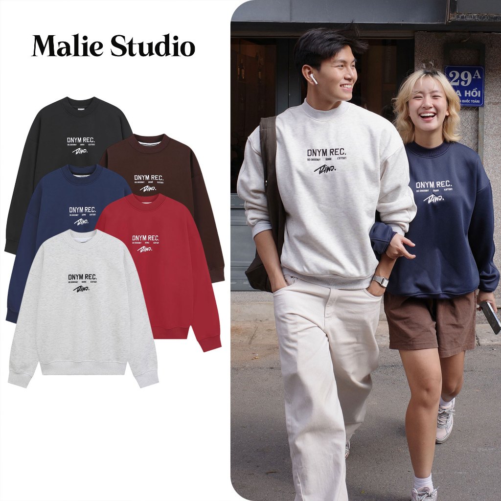 Áo Nỉ Lông Cừu MALIE STUDIO Nỉ Lót Lông Siêu Mềm Mịn Dày Dặn Giữ Ấm Tốt Phong Cách Hàn Quốc AN04