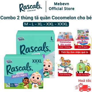  Tã quần cho bé - Combo 2 thùng Rascal and Friends Cocomelon bỉm cho bé cao cấp hàng NewZeland 