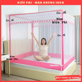  Màn chụp khung vuông không khoan tường - mùng ngủ chống muỗi thông minh khung vuông người lớn Kiều Phi 