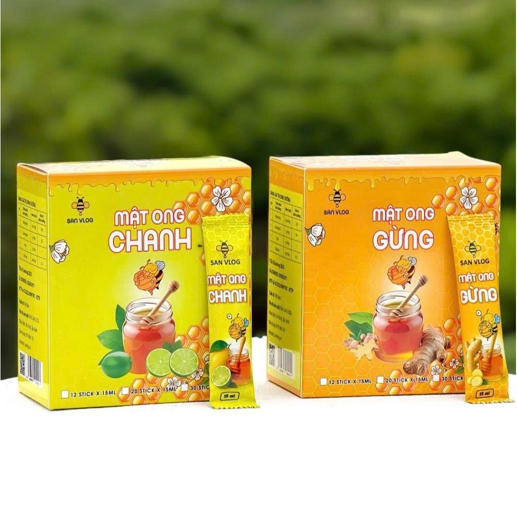 Combo 2 Hộp Mật Ong Gừng, Chanh (12stick/1 hộp)