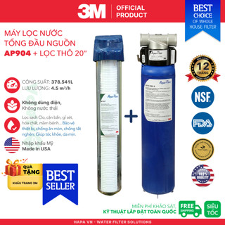  Máy Lọc Nước Đầu Nguồn 3M AP904 PREMIUM Chính Hãng - Lọc Tổng Chung Cư Căn Hộ Nhà Phố Biệt Thự 