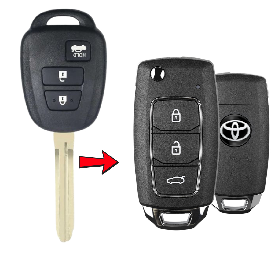 Chìa khoá Toyota Vios cài mạch remote trên xe mẫu V28 ( Remote học lệnh xe ô tô ) mẫu V28