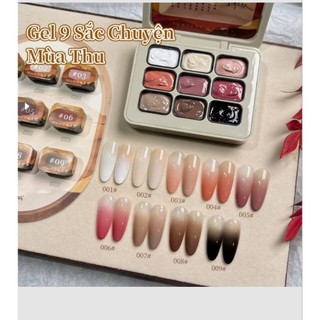 gel dặm ombre 9 màu tonne đẹp dễ làm nail, làm khuôn in gấm, vẽ nail...