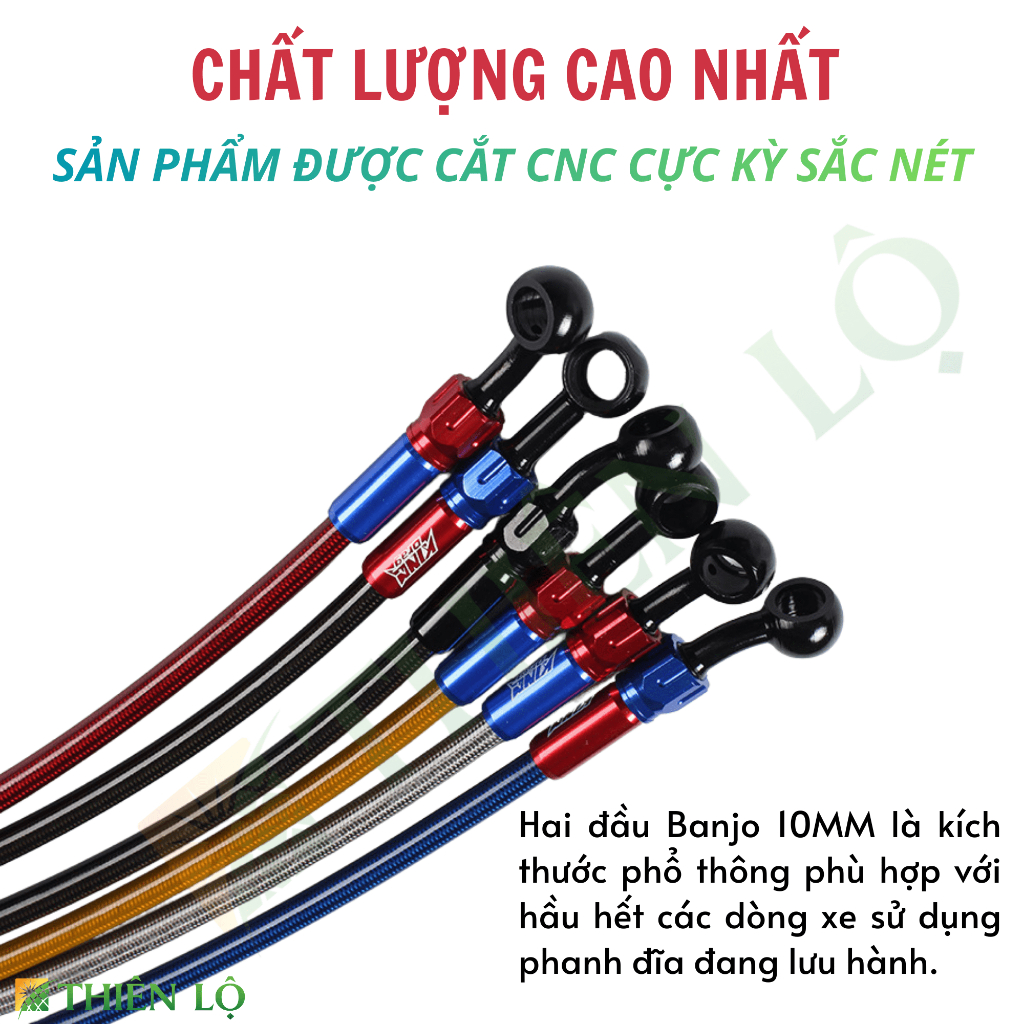 Dây dầu phanh King Drag đầu nhôm CNC chính hãng Thái Lan phù hợp với hầu hết các dòng xe - Thiên Lộ