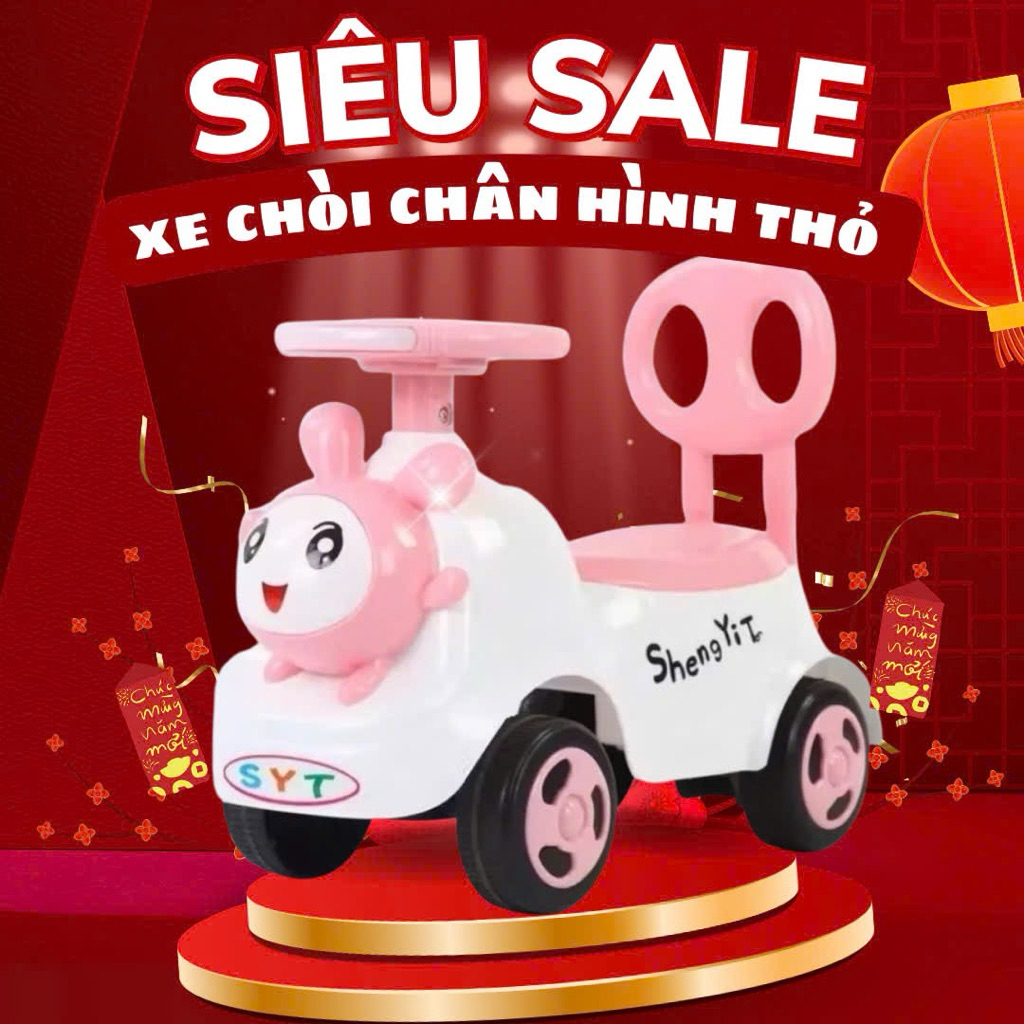 Xe Chòi Chân Hình Thỏ 255 Có Đèn Nhạc Dễ Thương Cho Bé – Hàng Cao Cấp