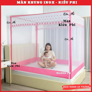  Màn mùng ngủ chống muỗi khung không khoan tường Kiều Phi - màn khung vuông inox xếp gọn cao cấp 2025 