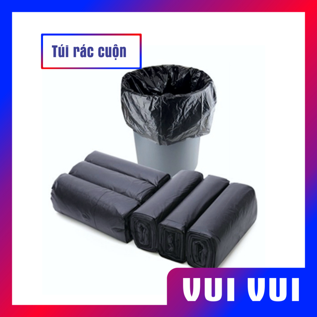 Túi rác cuộn đen tiện dụng cắt sẵn rãnh xé