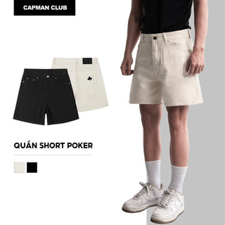  Quần short jean nam POKER phom rộng CAPMAN CLUB quần đùi nam trên gối trẻ trung thoải mái 