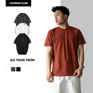   SALE TẾT 50%  Áo thun nam trơn CAPMAN CLUB tay ngắn cổ tròn basic  vải cotton thấm hút phom regular fit 