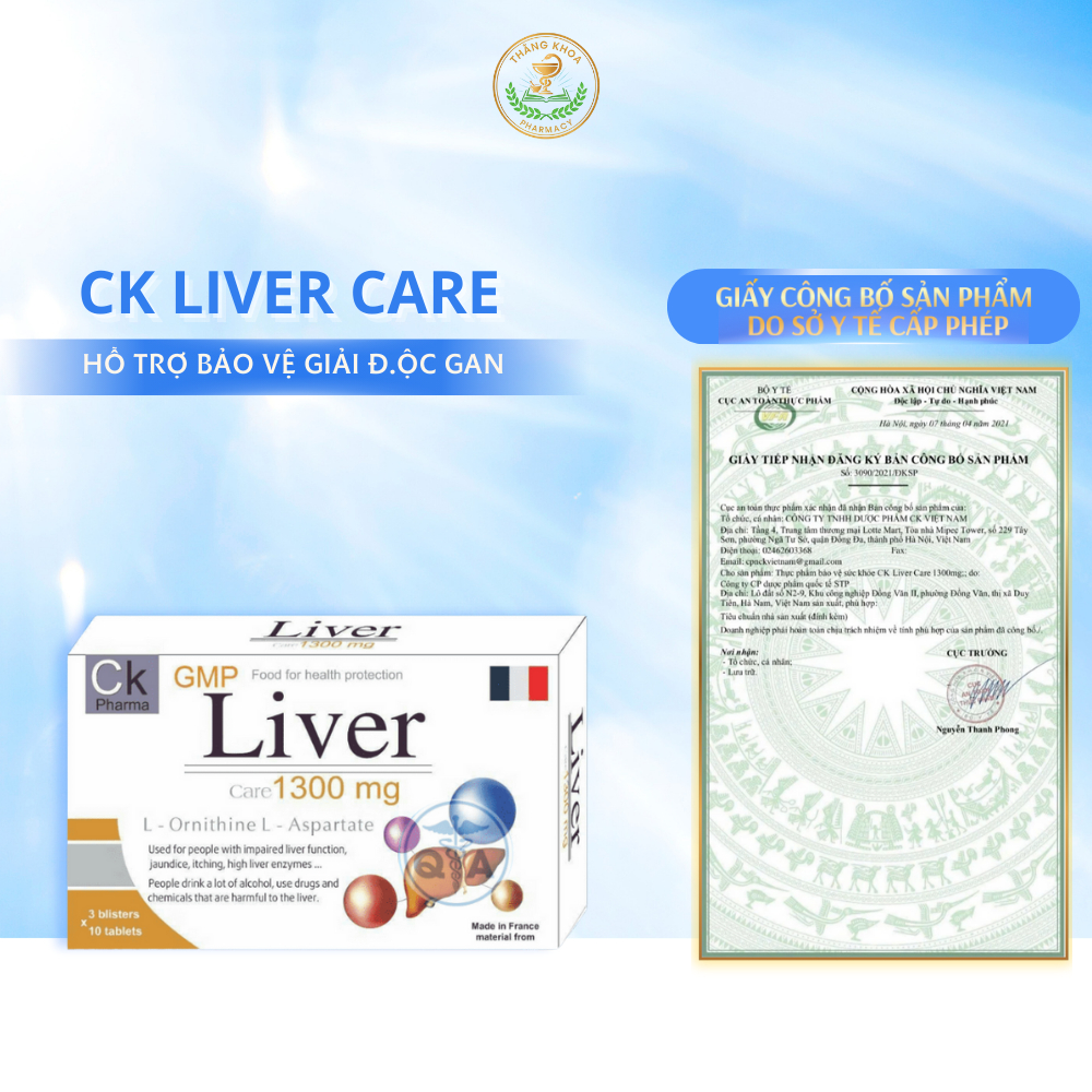 Viên Uống Hỗ Trợ Chức Năng Gan,Hạ Men Gan,Hạn Chế Tác Hại Do Rượu Bia - LIVER CARE 1300 (hộp 30 viên