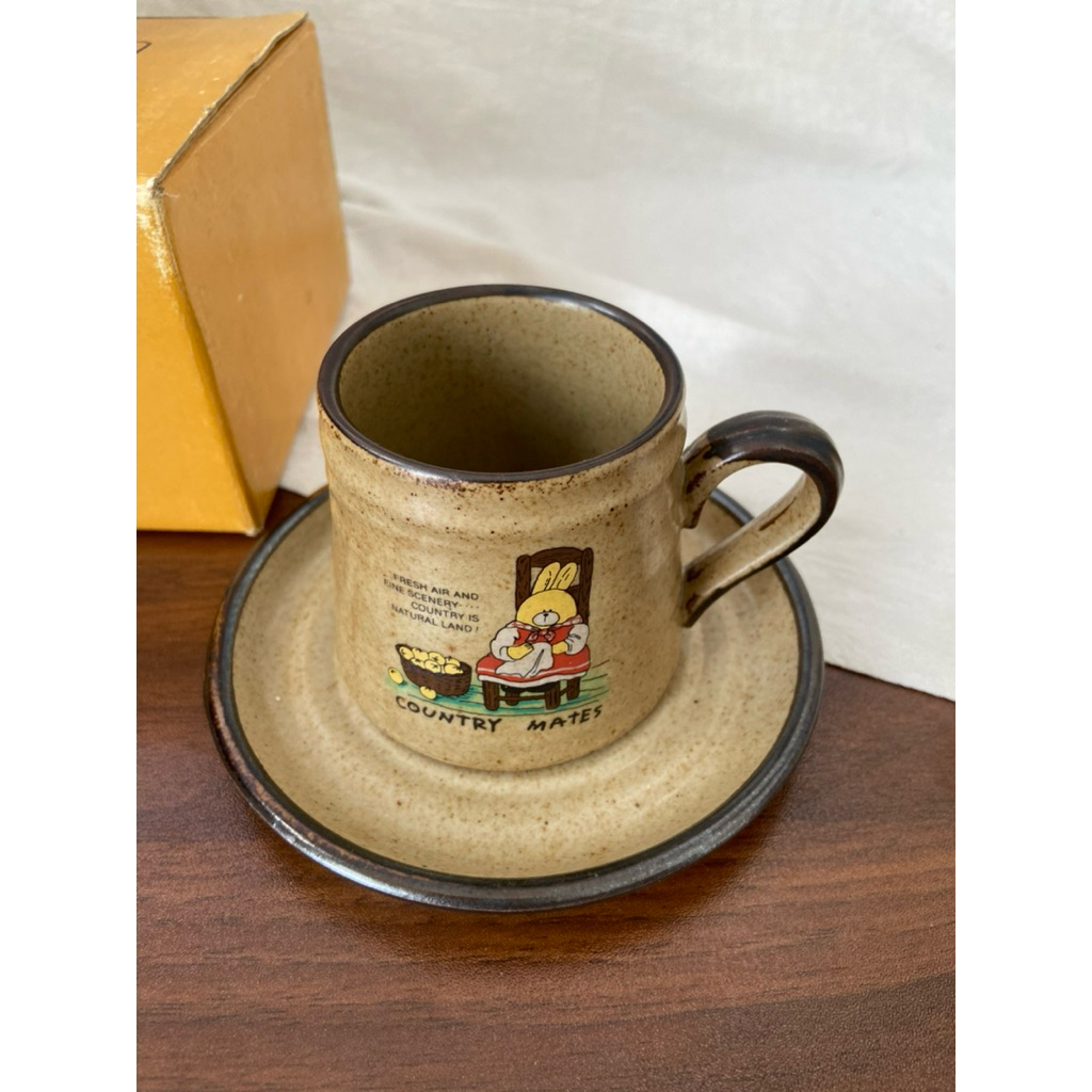 Set Cốc Quai Kèm Đĩa Country Mates Mới Chưa Qua Sử Dụng Gốm Nhật 2hand