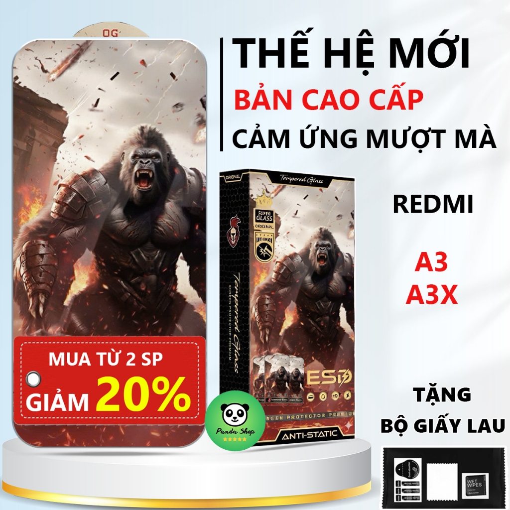 Kính cường lực chiến binh Redmi A3/ A3X nano siêu mượt, hạn chế vân tay-Panda
