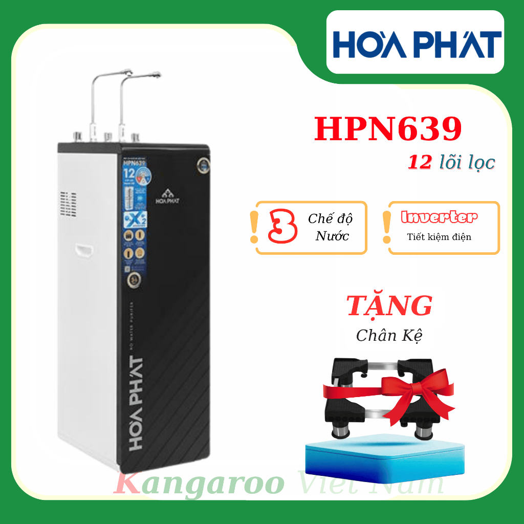 Máy lọc nước RO nóng nguội lạnh Hydrogen Hòa Phát HPN639 12 lõi - Free lắp đặt HCM cũ