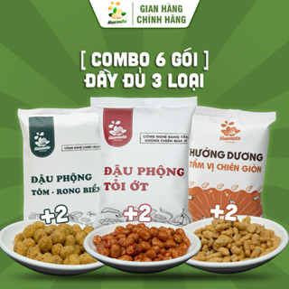   COMBO 6 GÓI  Đậu phộng tỏi ớt Đậu phộng tôm rong biển Hướng dương tẩm vị chiên giòn 
