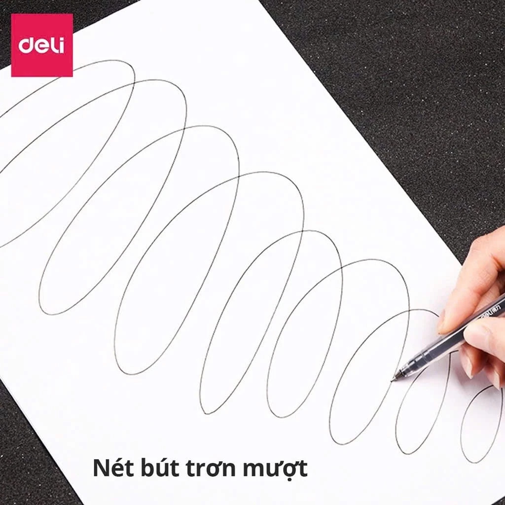 (11 màu mới) Bút bi nước mực gel bấm nhiều màu 0.5mm Deli xinh xắn nhanh khô viết đều trơn tru EG118