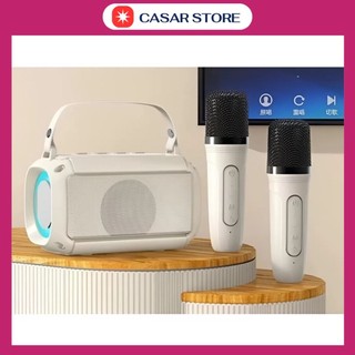  Loa BLUETOOTH KARAOKE T33 không dây nhỏ gọn với loa BASS kép mạnh mẽ led RGB nháy theo nhạc 