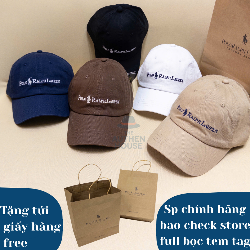 [AUTH] Mũ/ Nón lưỡi trai POLO ngựa ( RALPH LAUREN ) chính hãng logo chữ thêu, freesize, unisex, no c