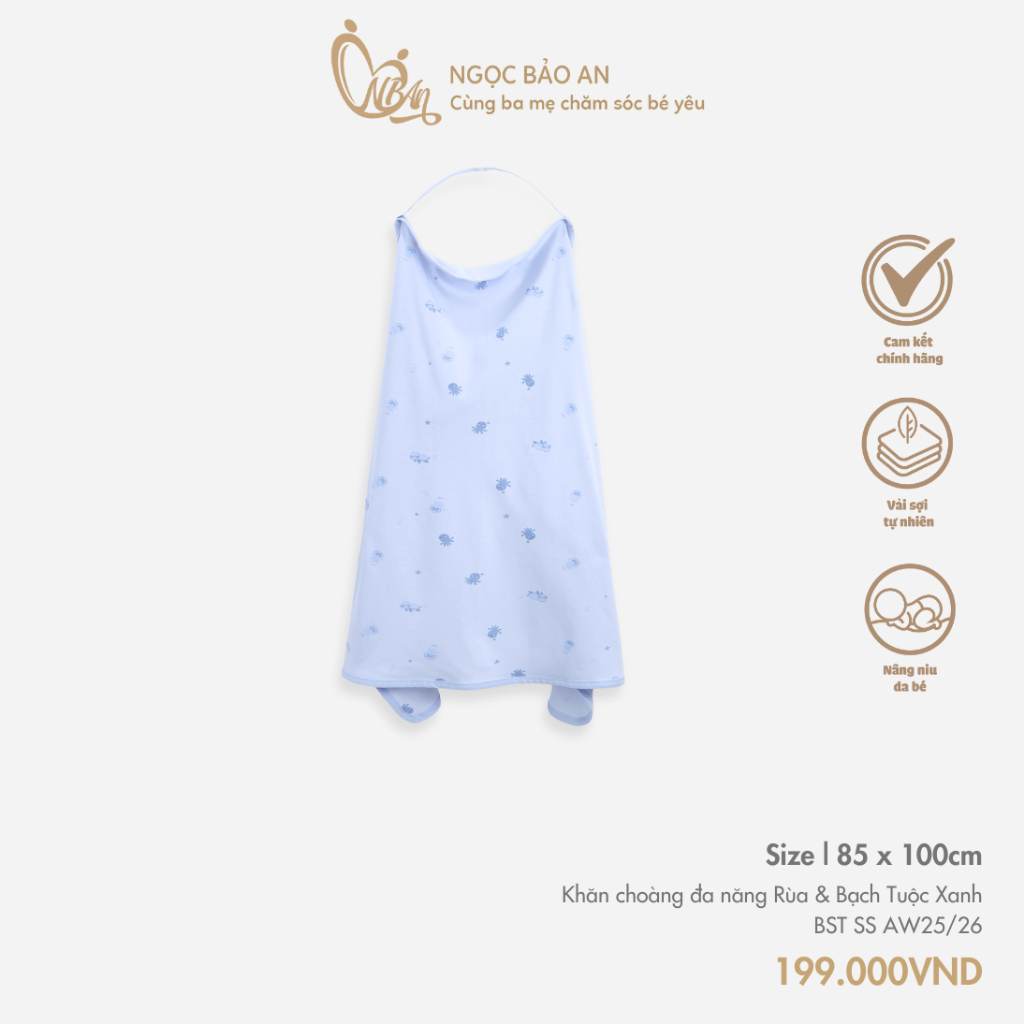 M&B (85x100cm) Khăn choàng đa năng cho bé bú khi ra ngoài chất cotton thoáng mát, siêu tiện lợi làm chăn đắp cho bé
