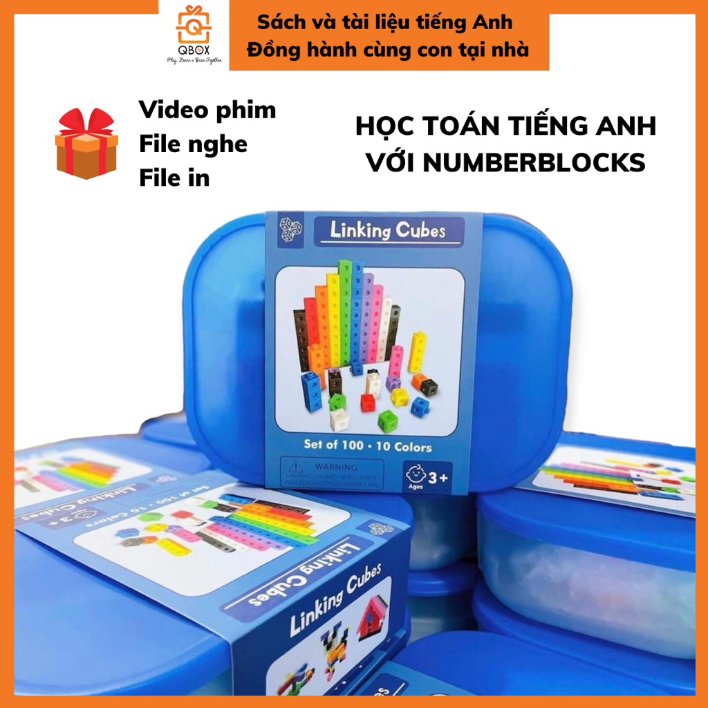 🌈Numberblocks-Đồ chơi học toán, bộ hộp nhựa kèm thẻ học, đồ dùng học tập