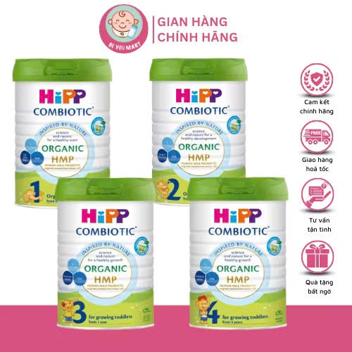 Sữa Bột Hipp Oganic Combiotic 800g Số 1,2,3,4 Hỗ Trợ Tiêu Hóa Và Miễn Dịch