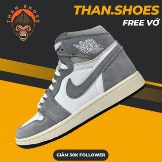  Giày Sneaker JD1 High Washed Black Cổ Cao Trắng Xám Da Lộn - Than.Shoes 