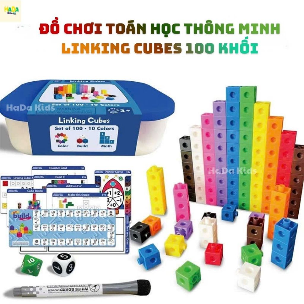 Đồ chơi toán học thông minh Linking Cubes – Rèn tư duy logic và kỹ năng toán tiểu học Hada Kids