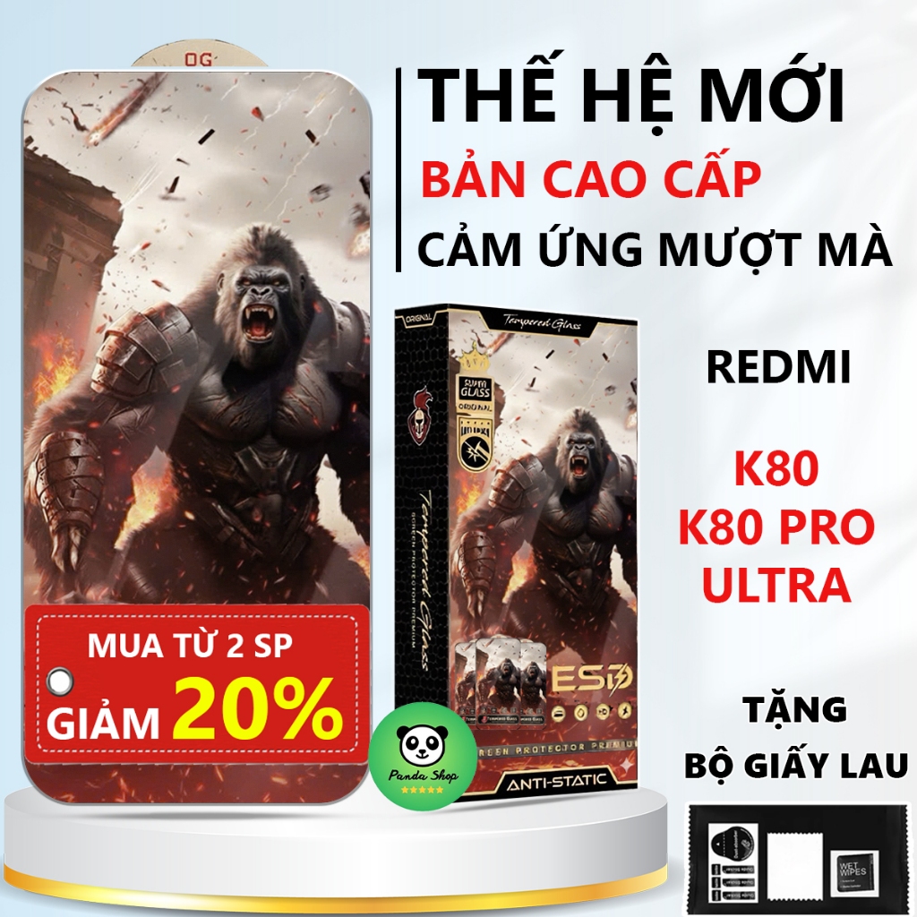 Kính cường lực chiến binh Redmi K80/ K80 PRO/ K80 ULTRA nano siêu mượt, hạn chế vân tay-Panda