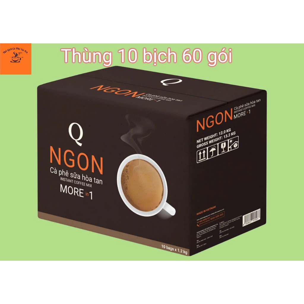 Thùng Cà Phê Sữa NGON Trần Quang Bịch TO 60 GÓI ( 10 BỊCH X 60 GÓI )