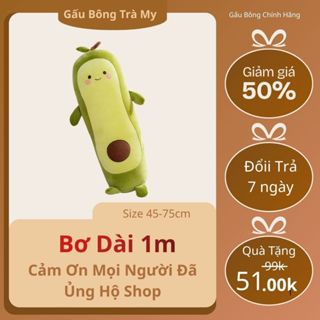  Gấu Bông Trái Bơ Dễ Thương Siêu Mềm Mại Dài 1m – Thú Nhồi Bông Hình Quả Bơ Ngộ Nghĩnh Gối Ôm Êm Ái Quà Tặng Ý Nghĩa 