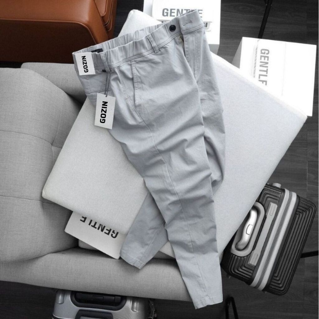 Quần kaki dài trơn cao cấp GOZIN SHOP dáng slimfit chất kaki dày dặn co giãn, dáng Âu sang trọng