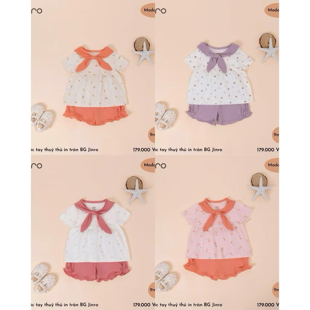 [ JINRO ] Bộ ba lỗ jinro chất modal petit  dành cho  bé gái từ 9-4 tuổi