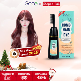  Dầu gội nhuộm tóc Saco kết hợp thảo dược thiên nhiên không gây khô sơ tóc chai 200ml 