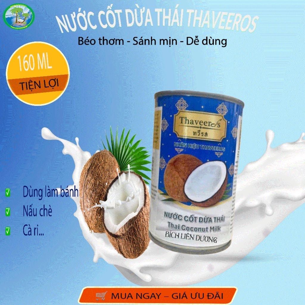 Nước Cốt Dừa Thái Thaveeros (Thai Coconut Milk)