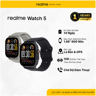  Đồng hồ thông minh realme Watch 5 | AMOLED 1.43” | Pin 14 ngày | GPS La bàn độc lập | Chế độ chơi game 