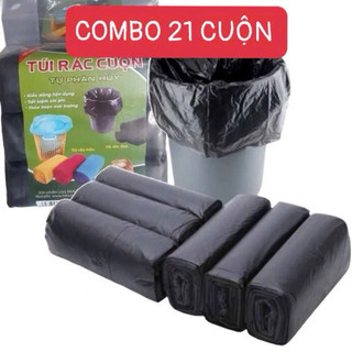 [ HỎA TỐC ] COMBO 21 Cuộn Túi Đựng Rác Tự Phân Huỷ tiện nghi Dùng Trong Gia Đình