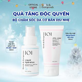   QUÀ GIÁNG SINH ĐỘC QUYỀN  Bộ Đôi Chăm Sóc Da Cơ Bản Mini Geek&Gorgeous Geek To Go Kit Jelly Joker Liquid Hydration 50ml 