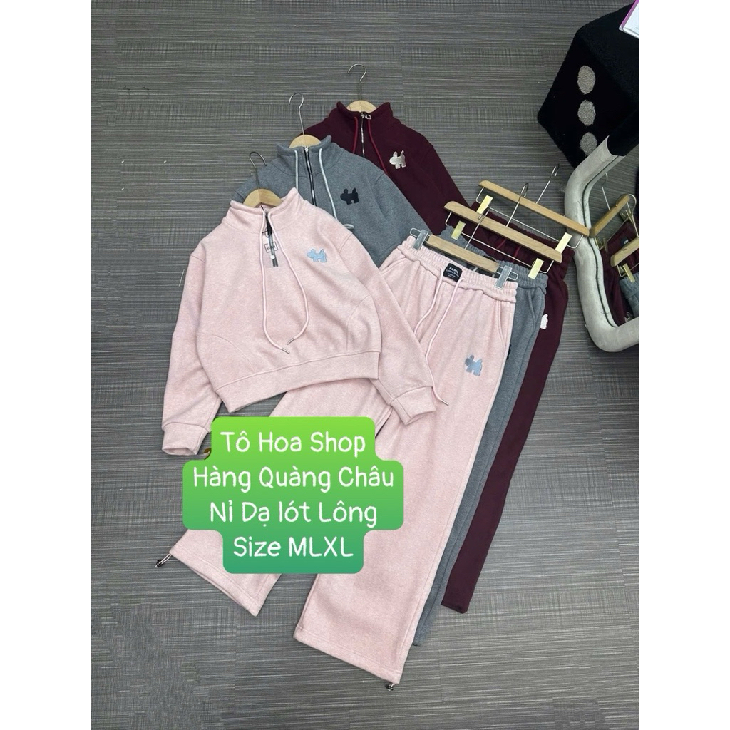 Bộ đồ nữ.sét cổ kéo khoá,đồ tay dài quần suông,chất vải nỉ dạ lót lông,hàng quảng châu.Size MLXL.khánh ly shop | BigBuy360 - bigbuy360.vn