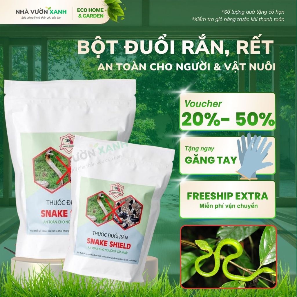 [HOẢ TỐC] Bột Đuổi Rắn Rết Snake Shield 400gr – Hiệu Quả 100% – An Toàn Cho Người Và Vật Nuôi