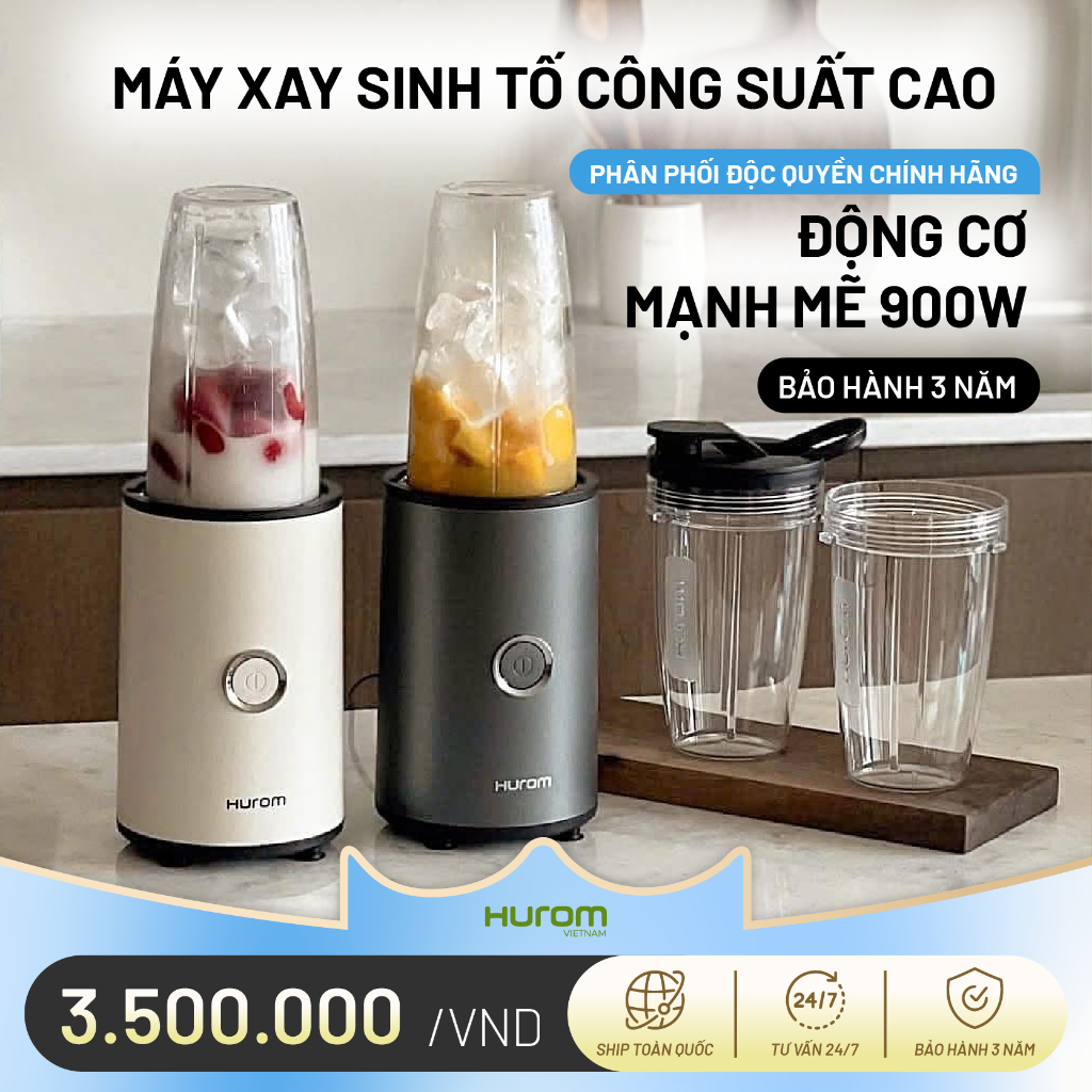 Máy xay sinh tố Hurom Power Blender 900W - Bảo hành chính hãng 3 năm - Phân phối độc quyền tại Việt 