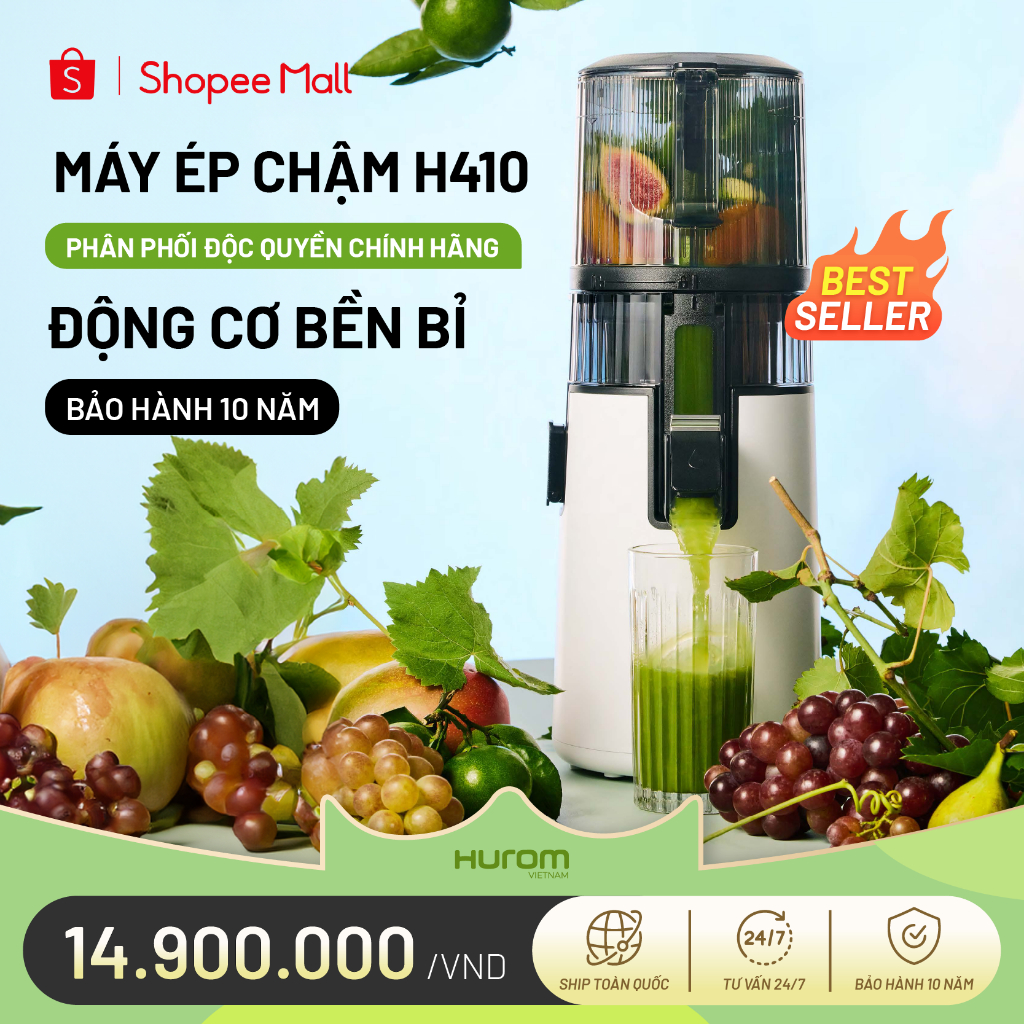 Máy ép chậm Hurom H410 (H71FT, H70FT) - Bảo hành chính hãng 10 năm - Phân phối độc quyền tại Việt Nam