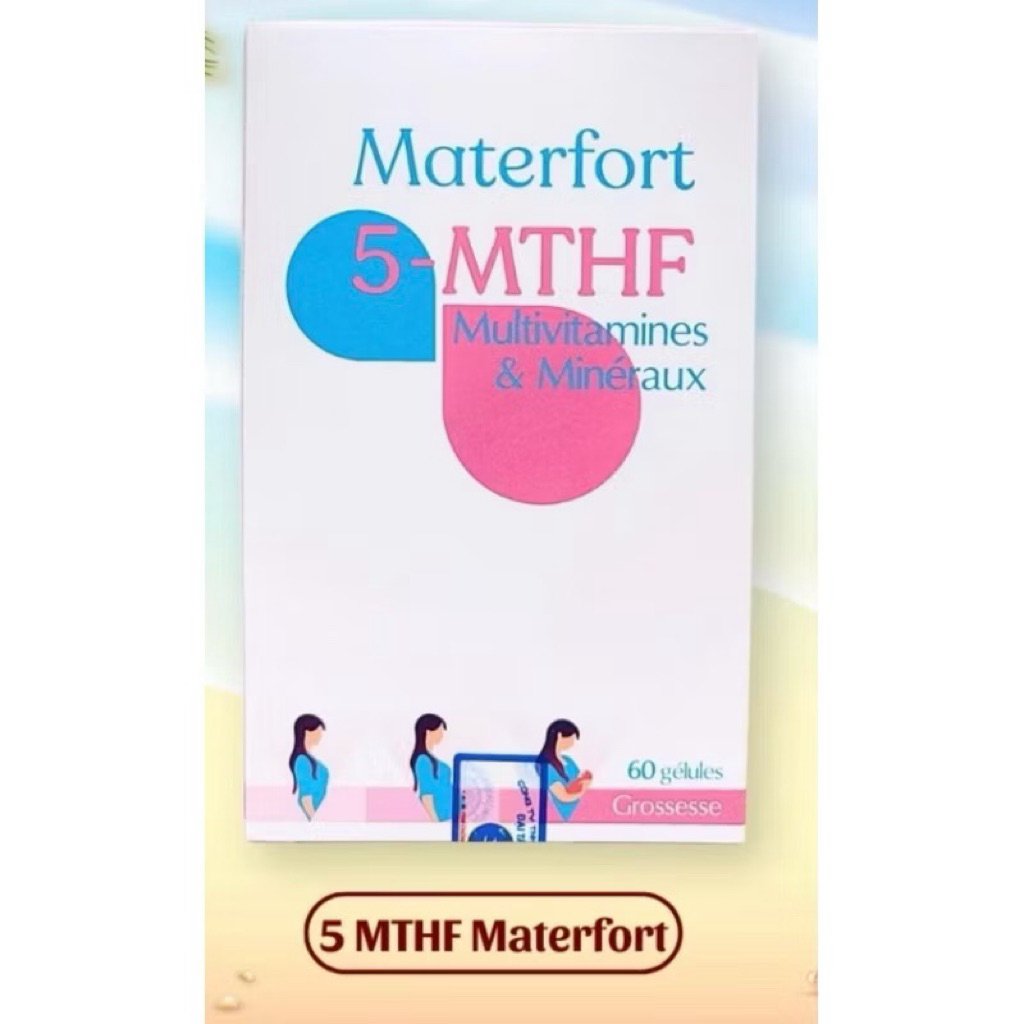 Materfort 5 MTHF hộp 60 viên, bổ sung folate ngừa dị tật thai nhi, tăng thụ thai, giảm nguy cơ sảy t