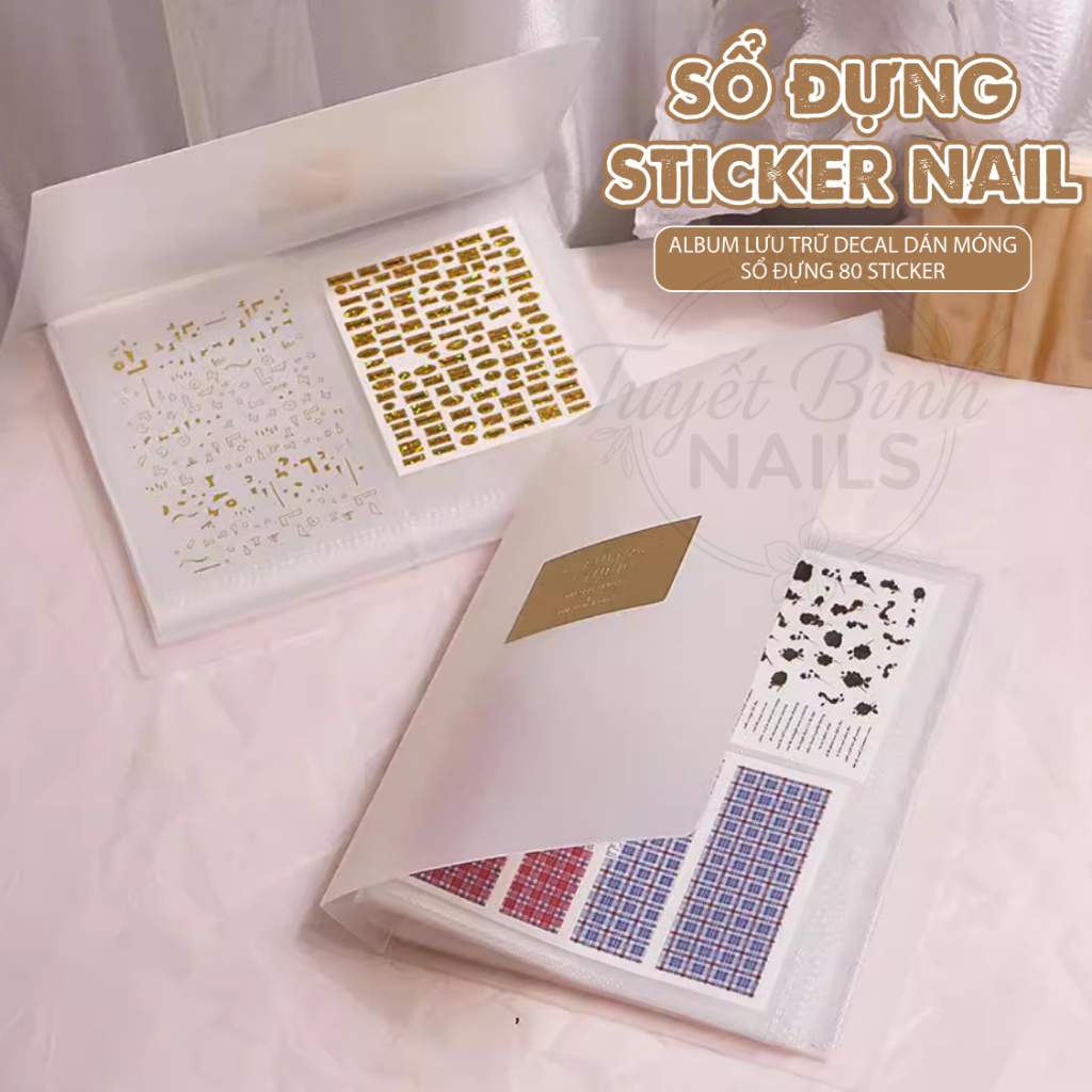 Sổ Đựng Sticker Nail Lớn – Album Lưu Trữ Decal Dán Móng | Sổ Đựng 80 Sticker