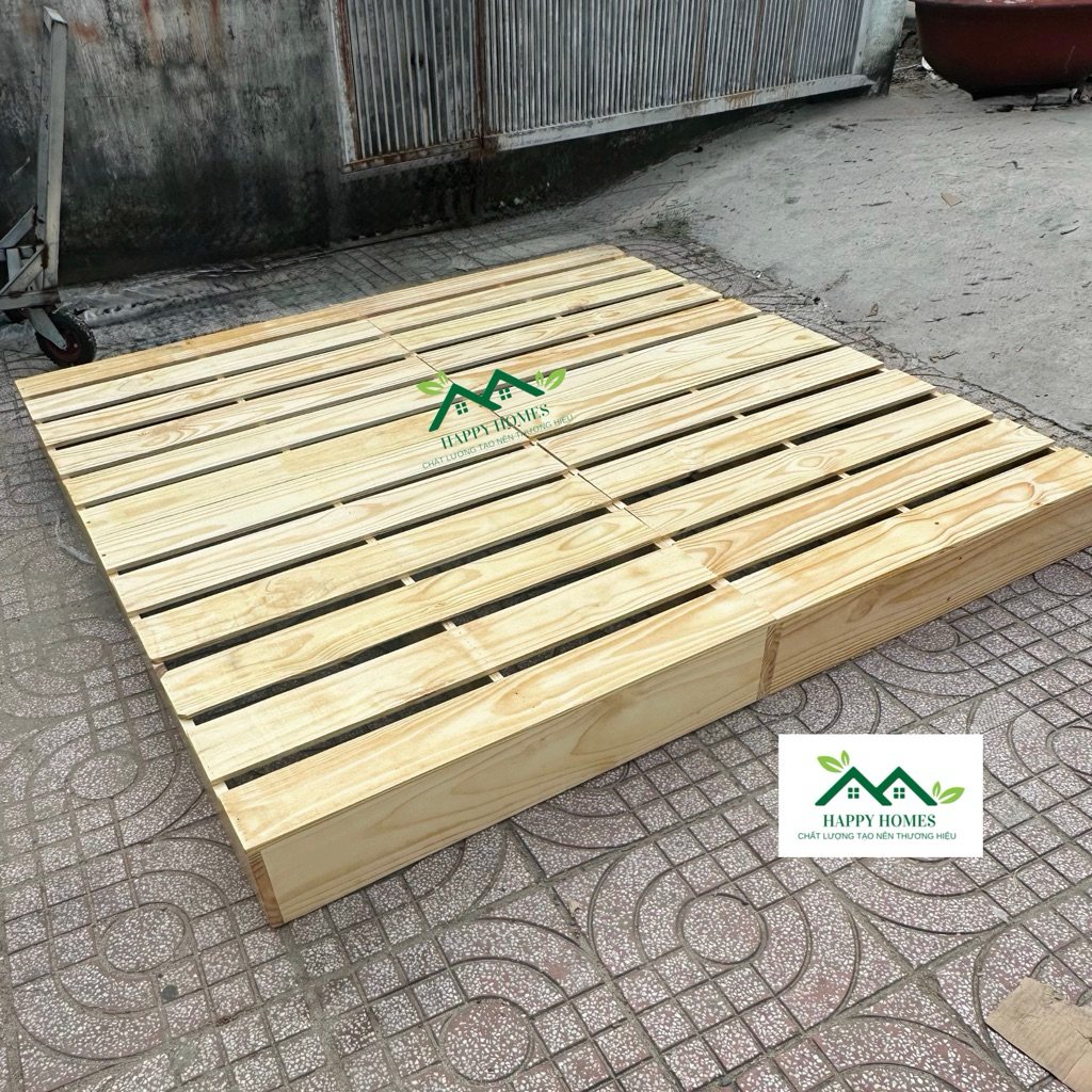 Giường Ngủ Pallet Gỗ Thông Gấp Gọn Đủ Kích Thước Cao 10cm và 20cm, Gỗ Thông Mới, Bề Mặt Láng Mịn