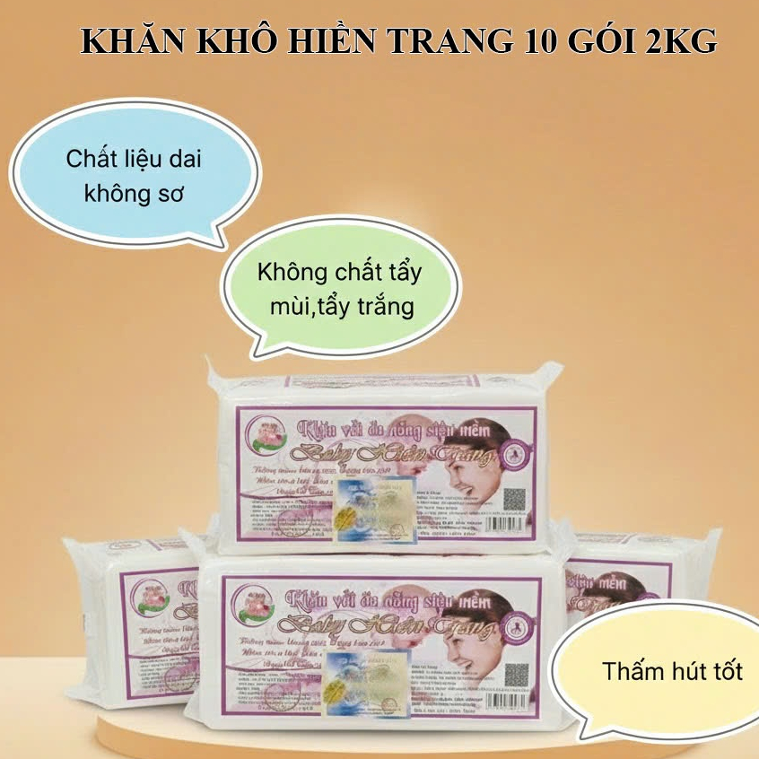 Combo 10 Gói Khăn Khô Đa Năng Hiền Trang 200gr - Hàng Loại 1