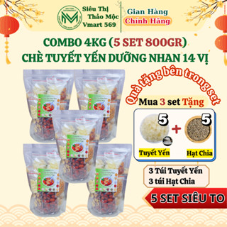   CDN 800gr x 5  Combo 4kg nguyên liệu chè dưỡng nhan  5 set 800gr 14 vị thượng hạng set nấu chè dưỡng nhan 