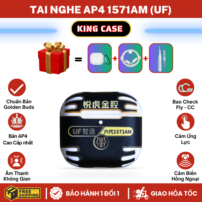 [AP.4 UF] Tai Nghe Hổ Vằn AP.4 Chip 1571AM I Chống Ồn 45dB l Mic To Rõ l Pin Trâu l King Case