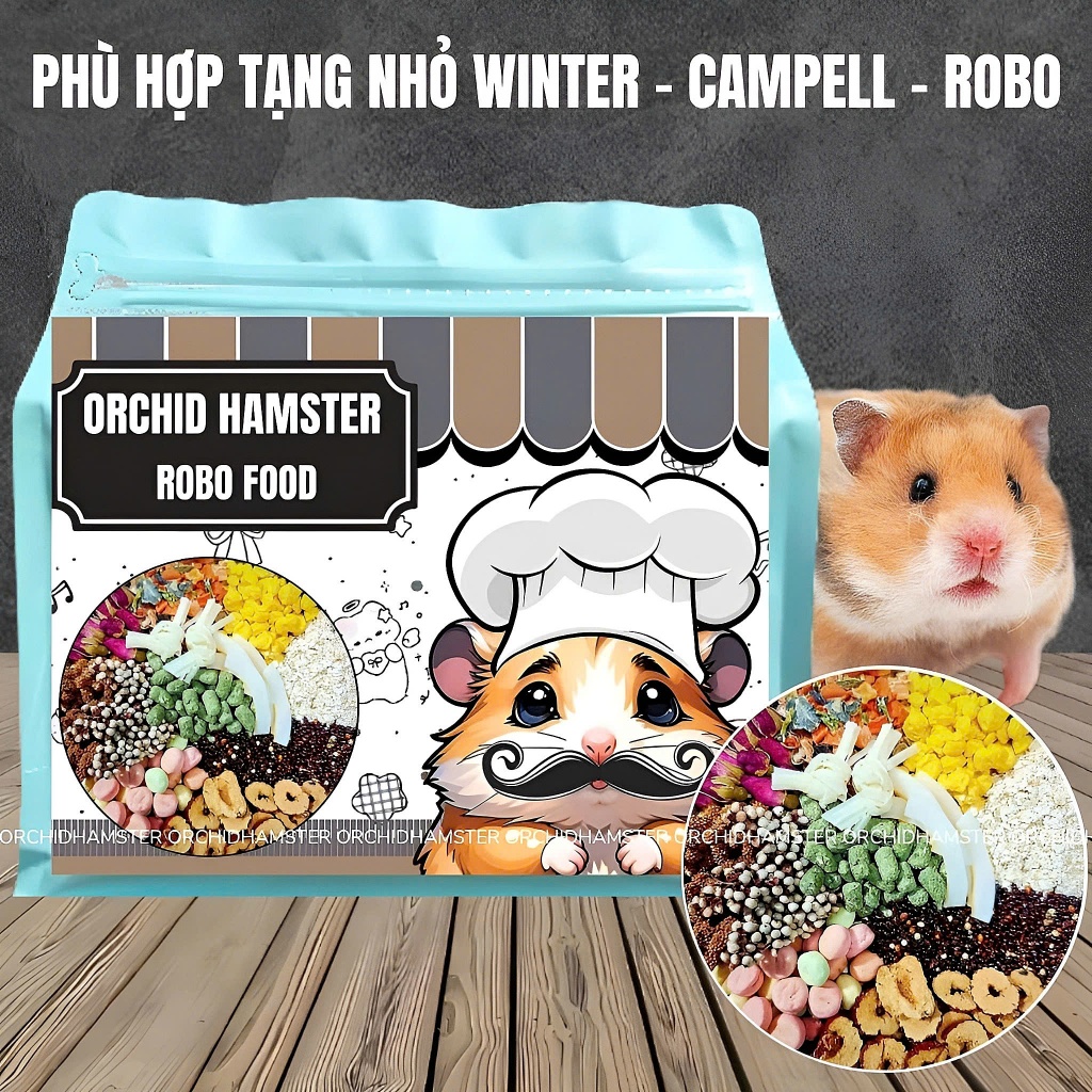 Thức Ăn Hamster ORCHID Robo Cao Cấp Bổ Sung Dinh Dưỡng Toàn Diện Hạt Nhỏ Campel/Winter/Robo